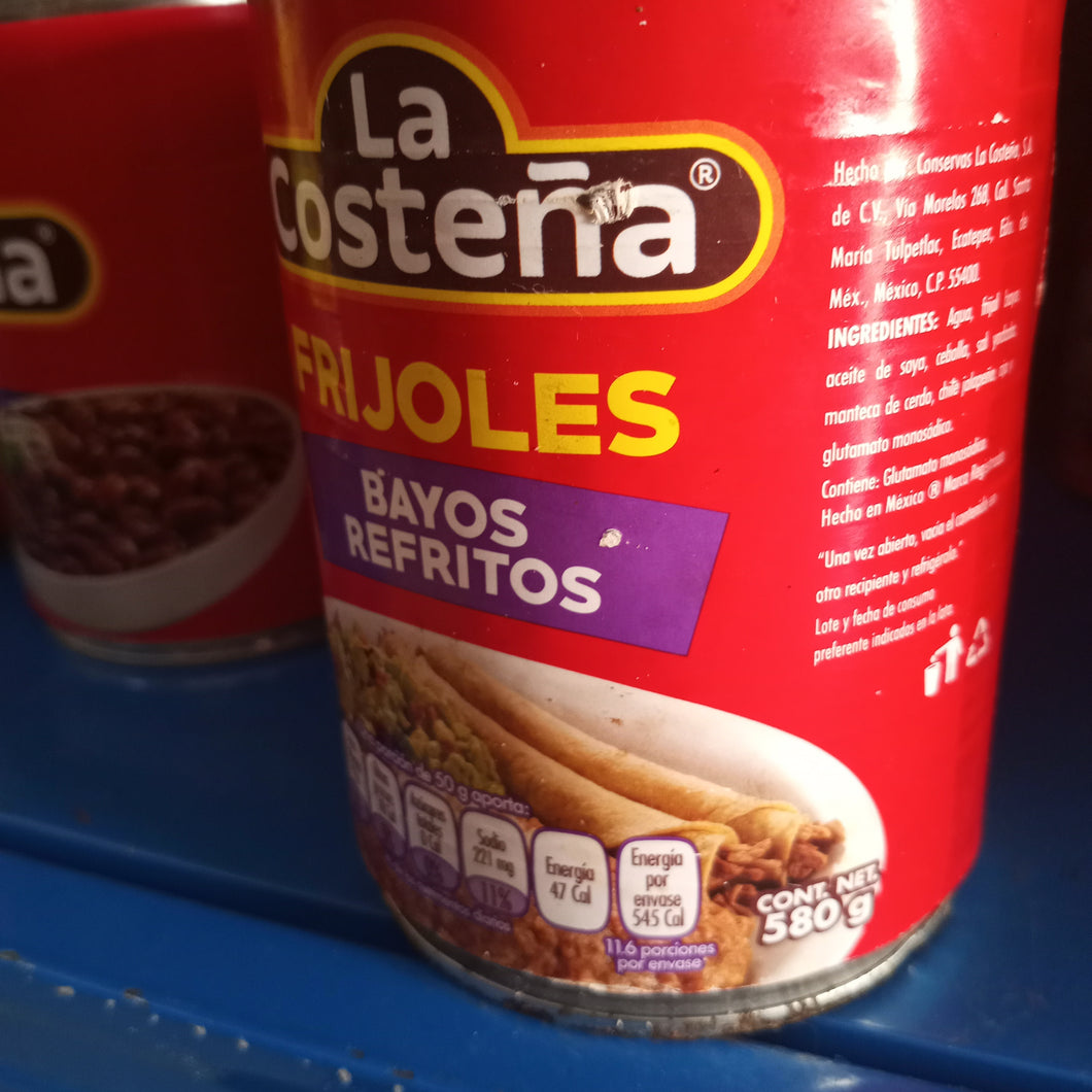 La costeña frijoles bayos refritos 580g