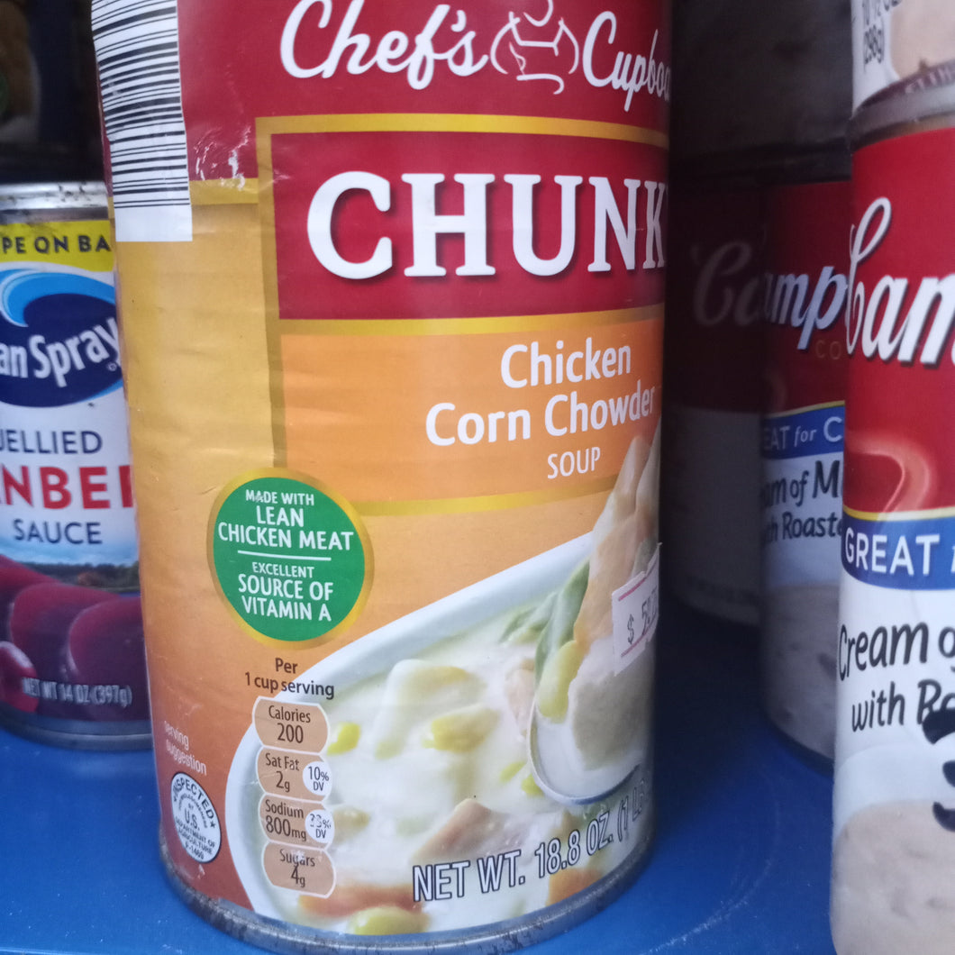 Chunky chicken corn chowder soup 533g