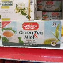 Load image into Gallery viewer, Caribbean dreams green tea mint 24 tea bags
